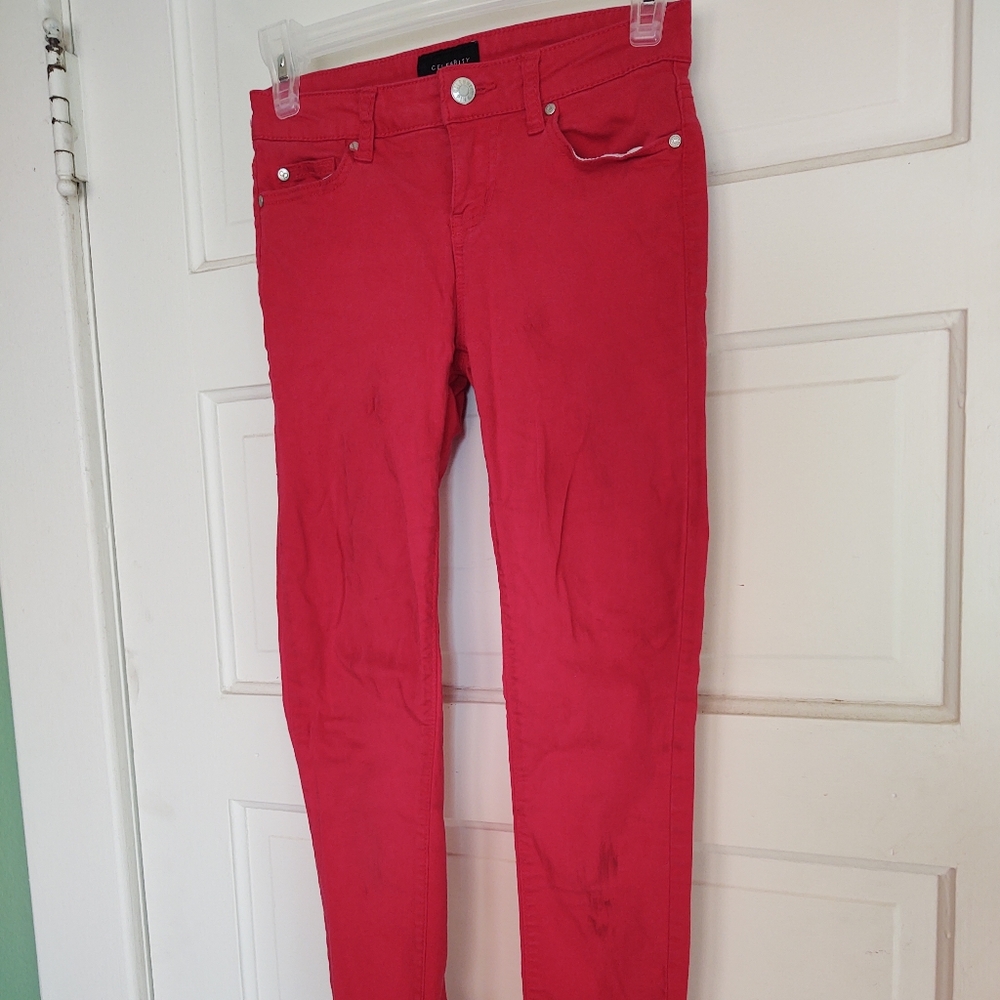 Girls Red Jeggings